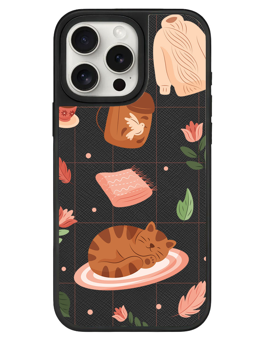 iPhone Leather Grip Case - Sleepy Autumn