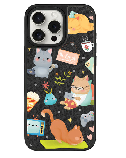 iPhone Leather Grip - Stay Home