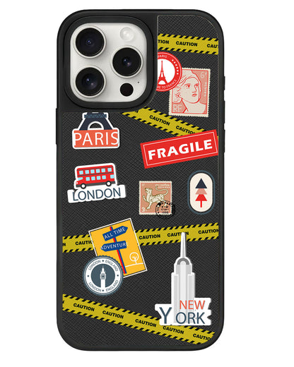 iPhone Leather Grip - Travel Sticker