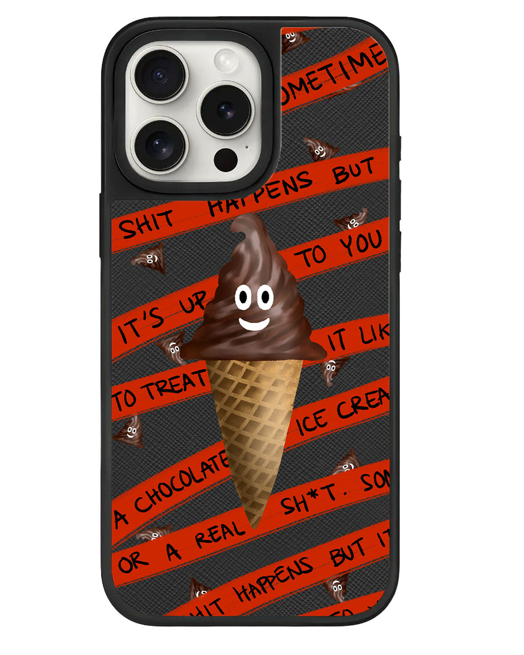 iPhone Leather Grip Case - Oh! Sh*t Happens