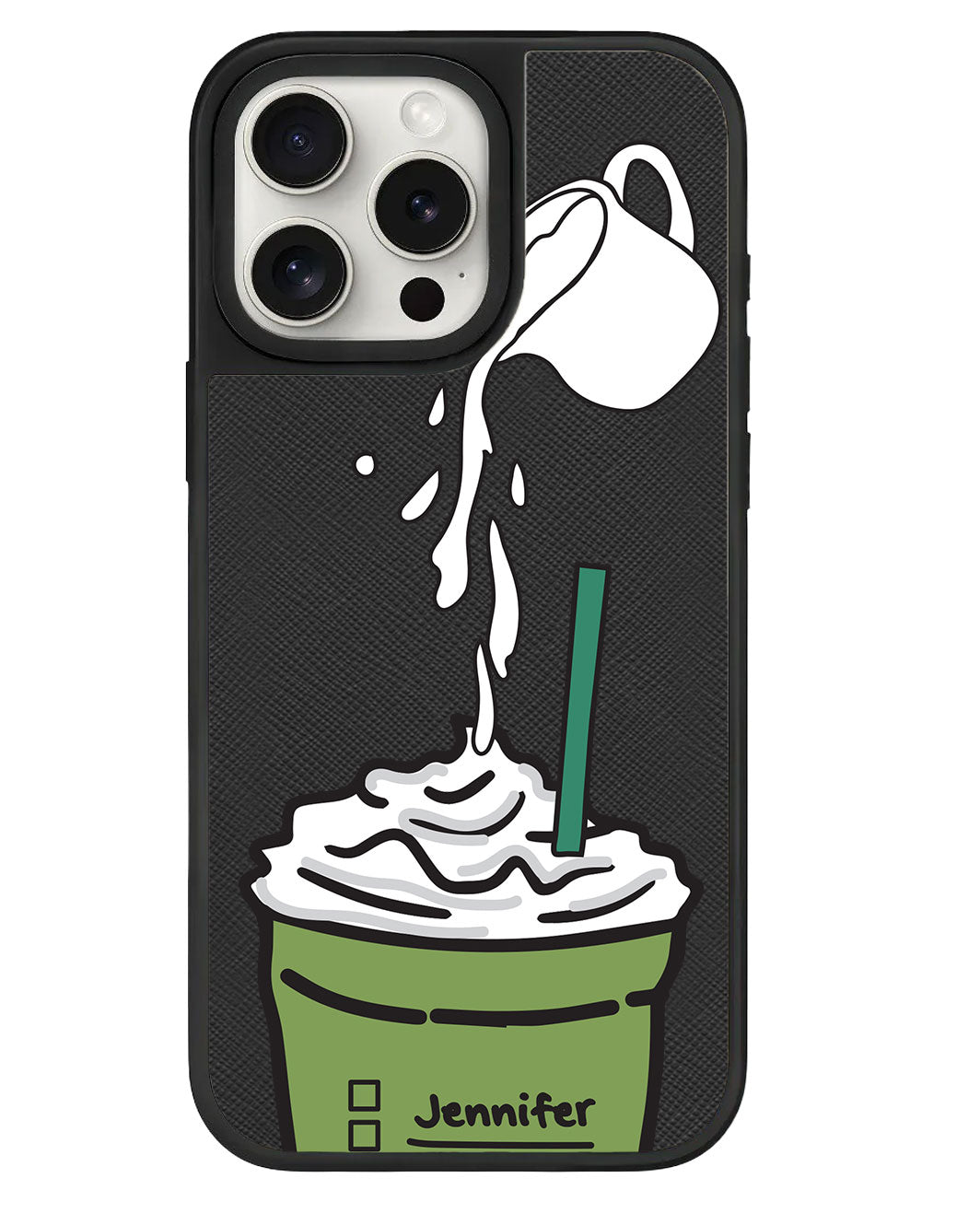 iPhone Leather Grip Case - Greentea Matcha Frappe