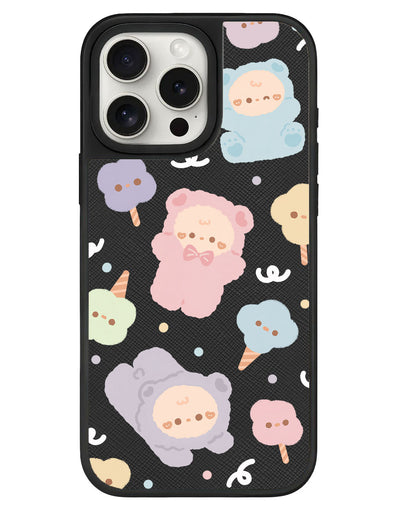 iPhone Leather Grip - Cotton Teddy