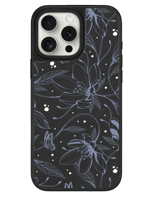 iPhone Leather Grip - Sketchy Flower & Butterfly 2.0
