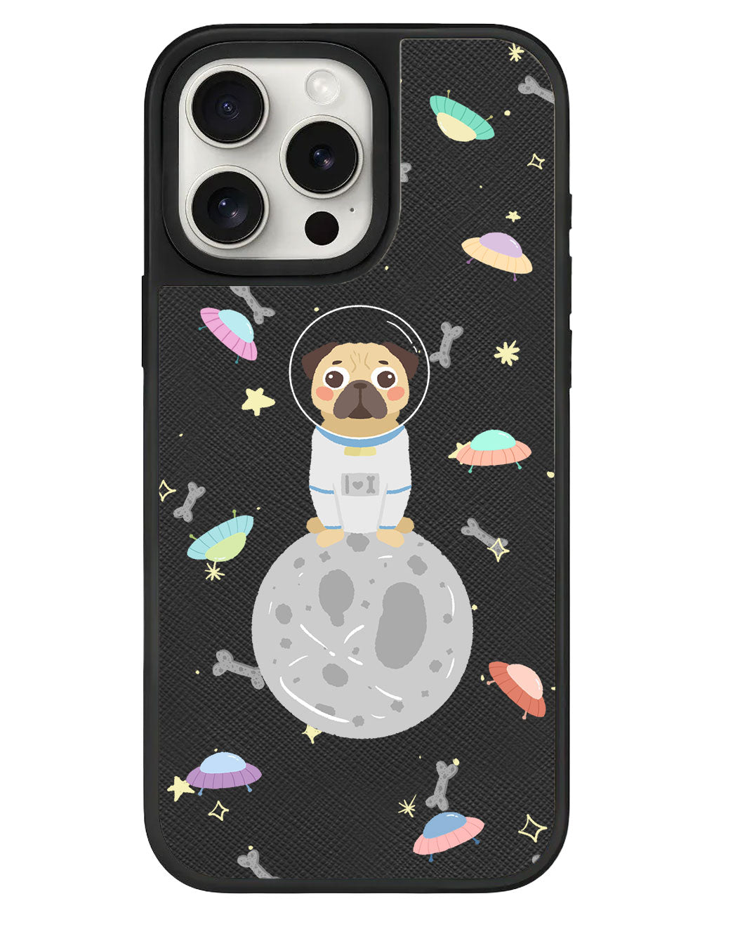 iPhone Leather Grip Case - Pugstronaut