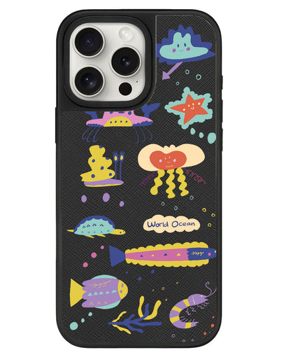 iPhone Leather Grip - Ocean World