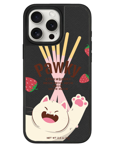 iPhone Leather Grip - Pawky Cat