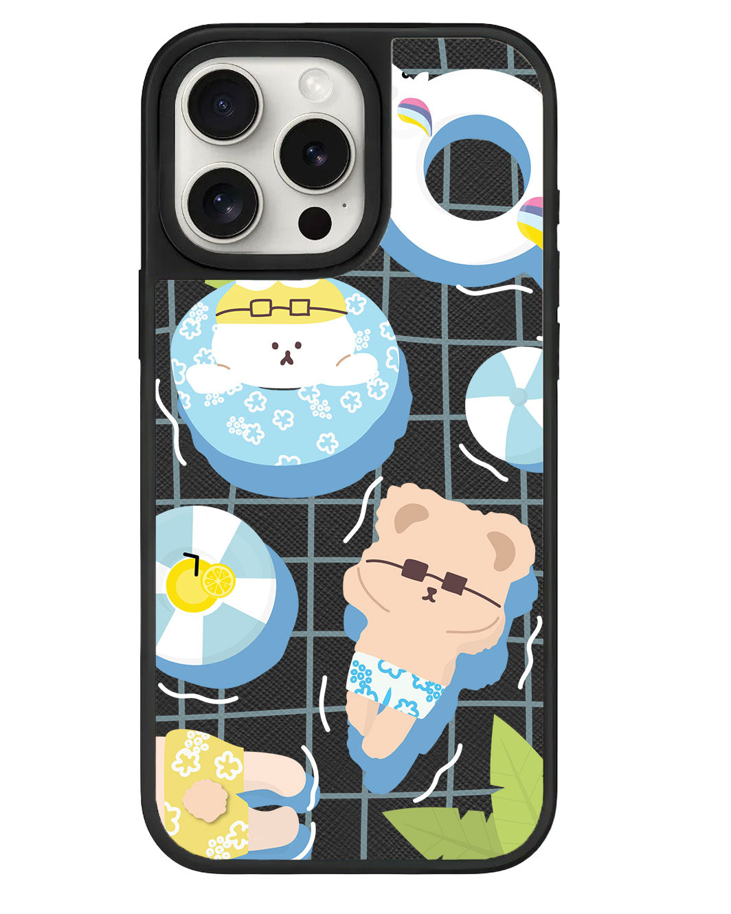 iPhone Leather Grip - Pool Party Blue