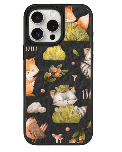 iPhone Leather Grip - Racoon & Friends