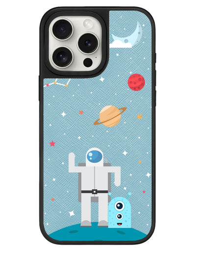 iPhone Leather Grip - Blue Alien