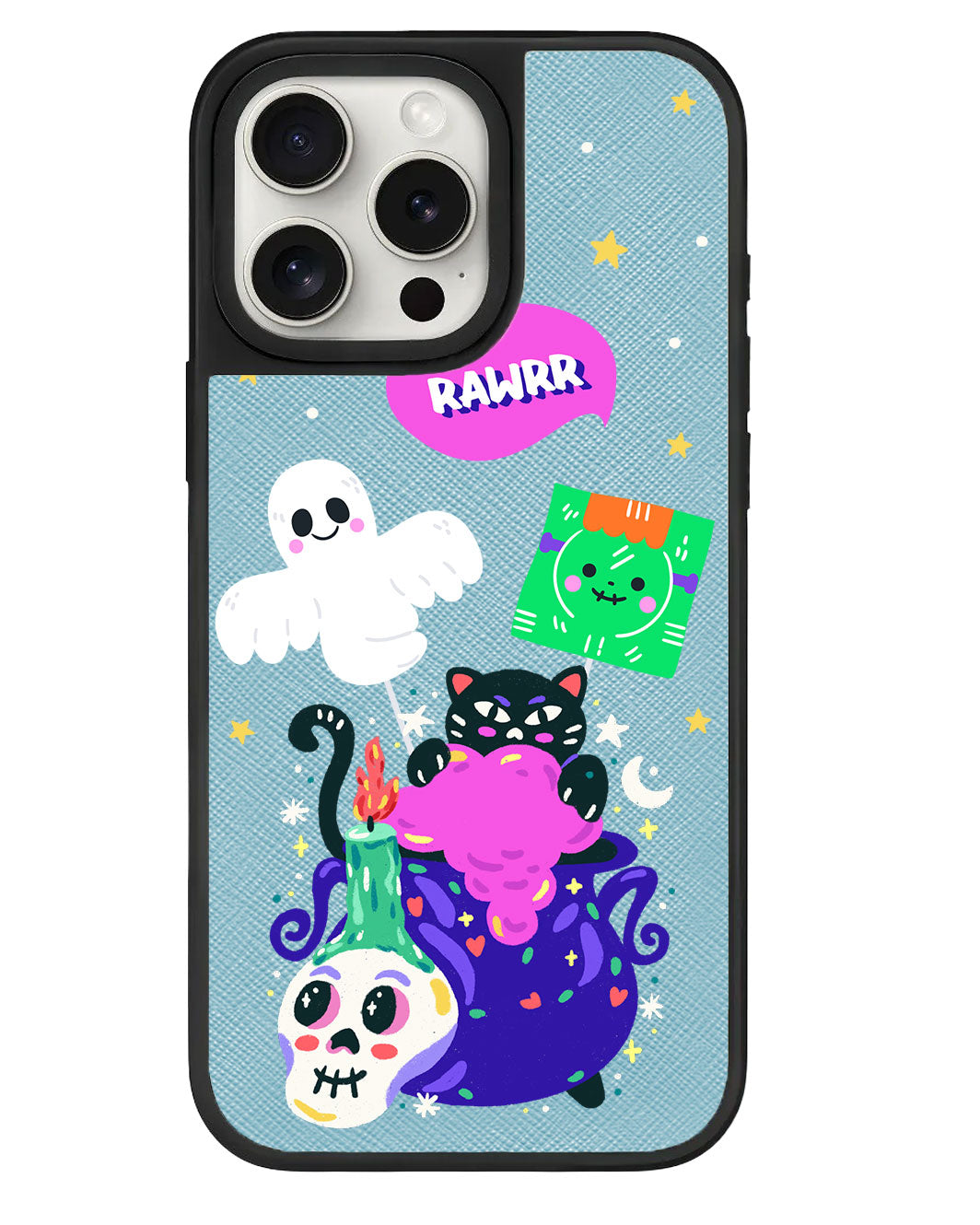 iPhone Leather Grip Case - Cat Monster