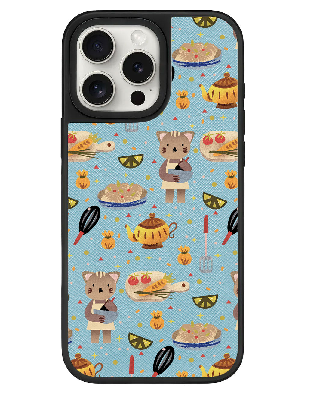 iPhone Leather Grip - Cooking Cat