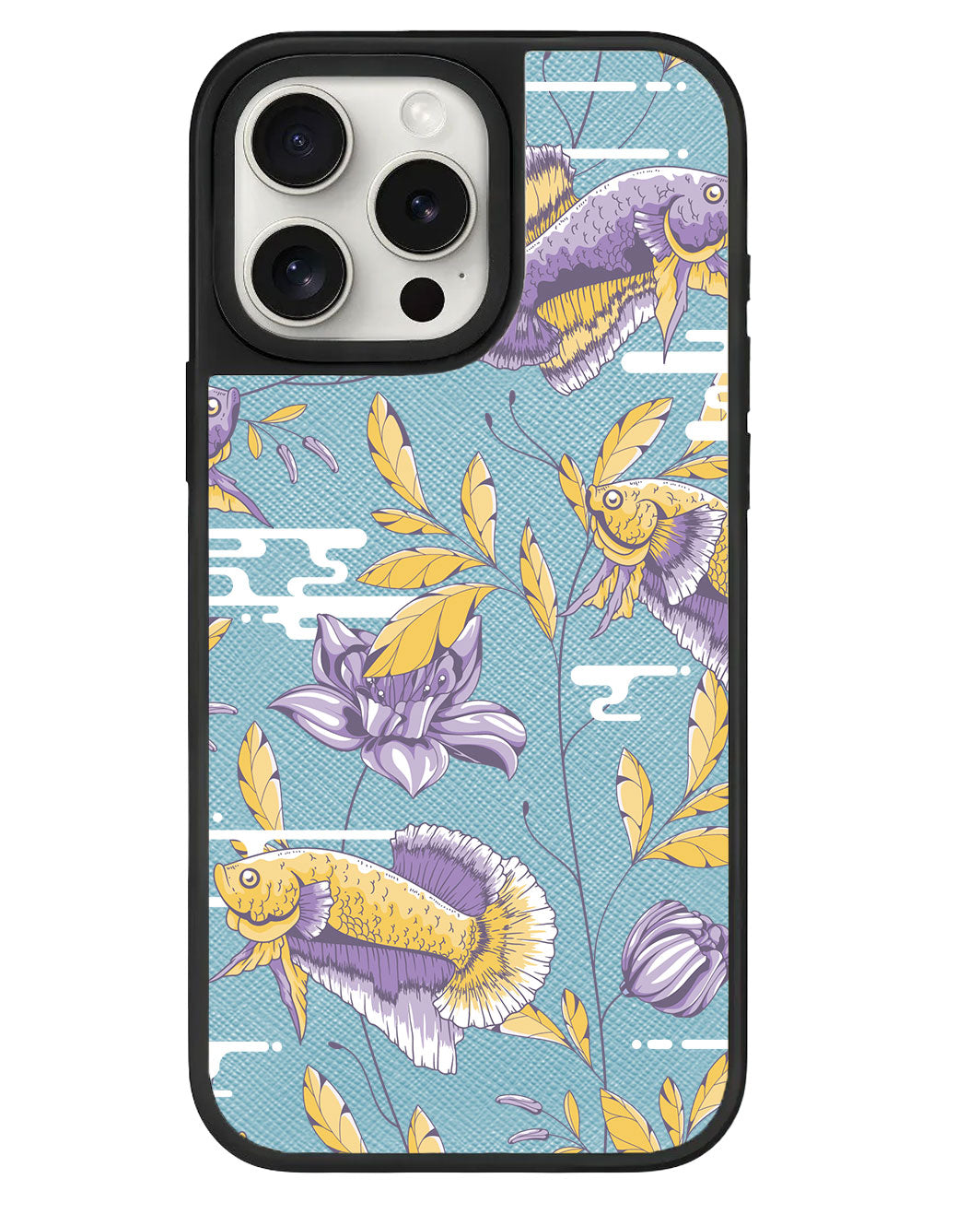 iPhone Leather Grip - Fish & Floral 5.0
