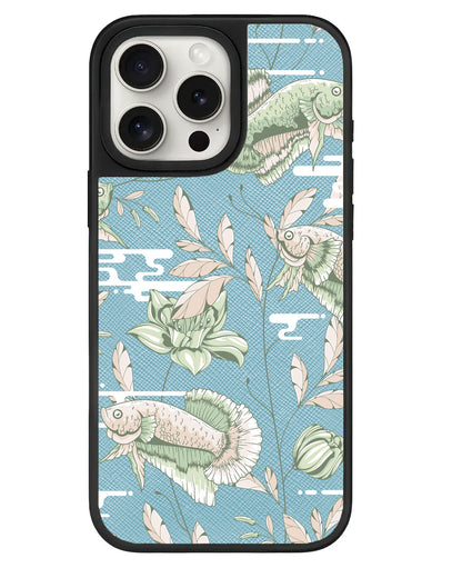 iPhone Leather Grip - Fish & Floral 6.0