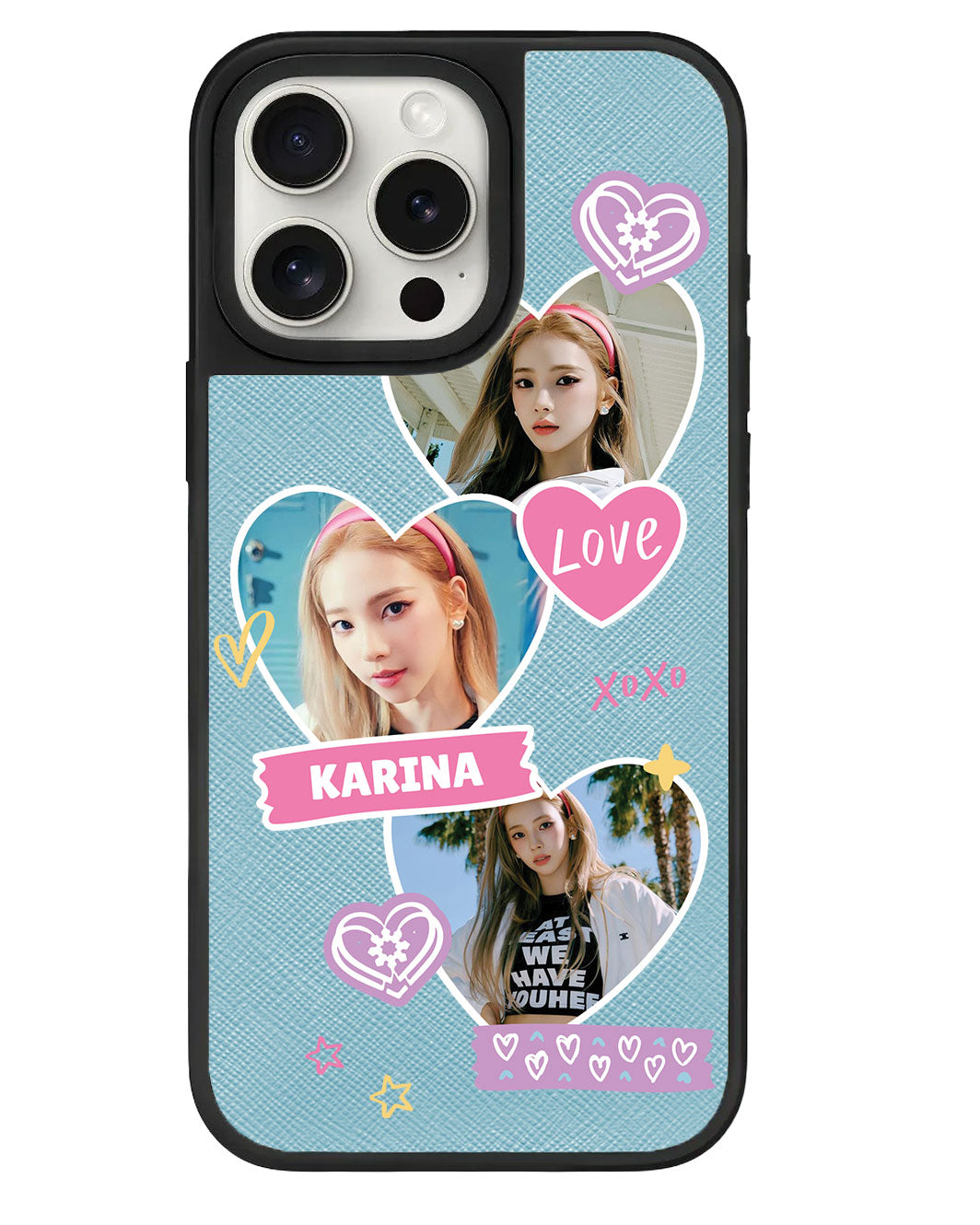 iPhone Leather Grip - Face Grid Love