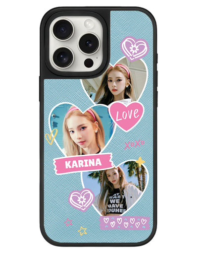 iPhone Leather Grip - Face Grid Love