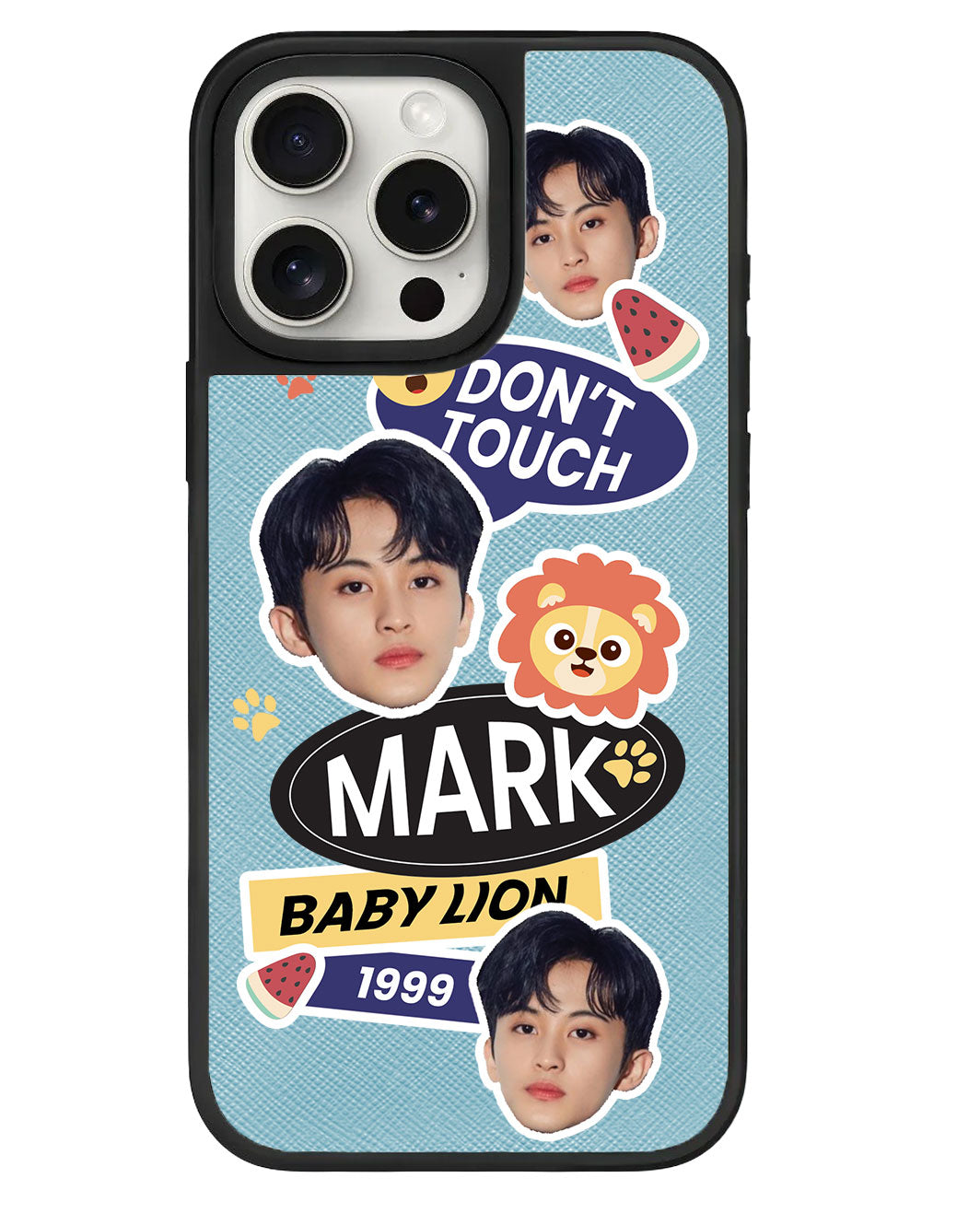 iPhone Leather Grip - Face Grid Baby Lion