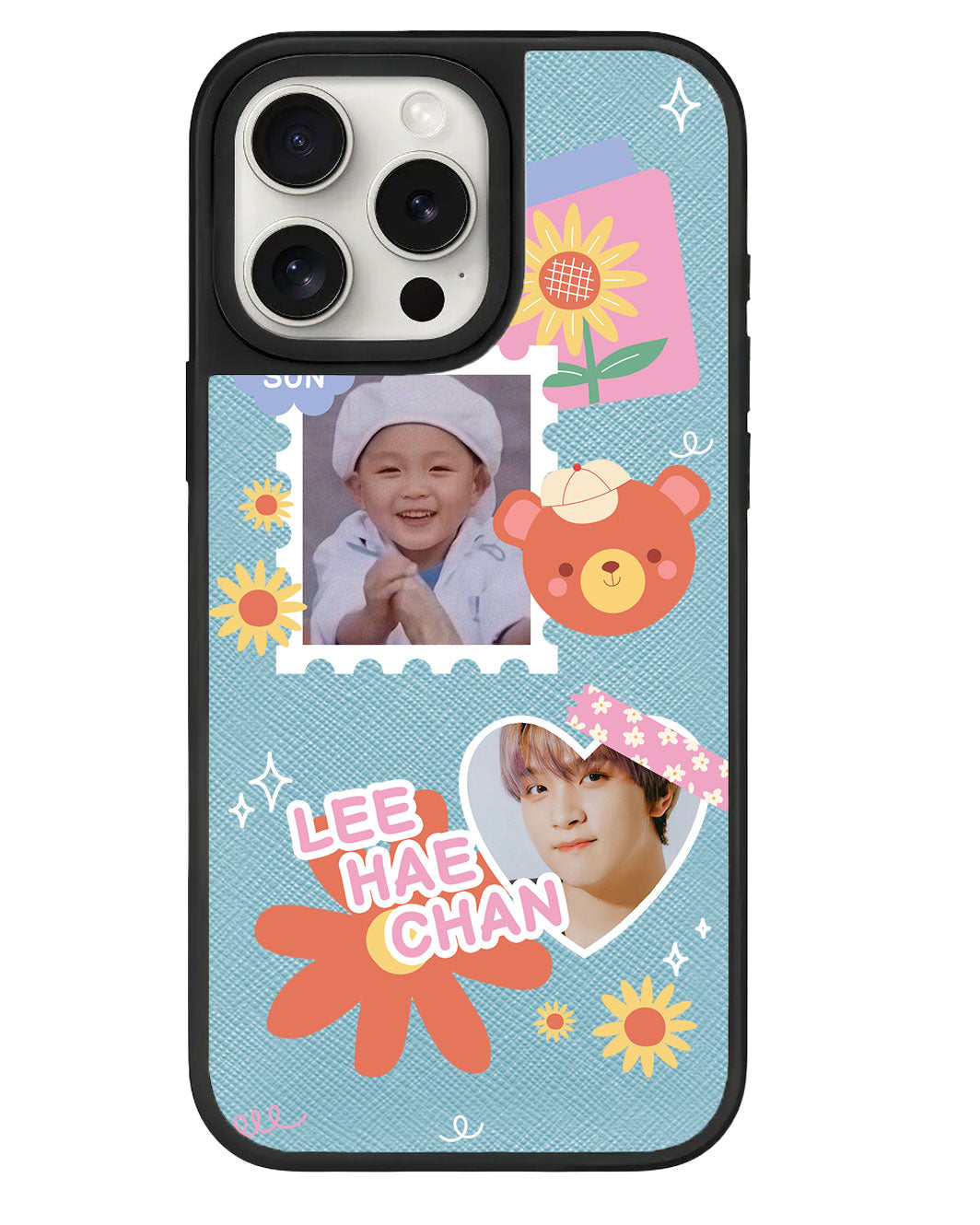 iPhone Leather Grip - Face Grid Sunflower