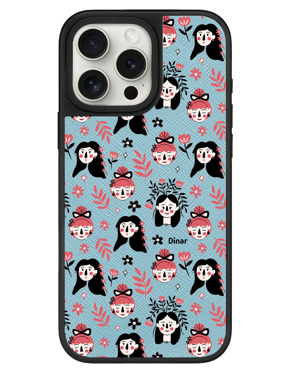iPhone Leather Grip - Flowery Faces