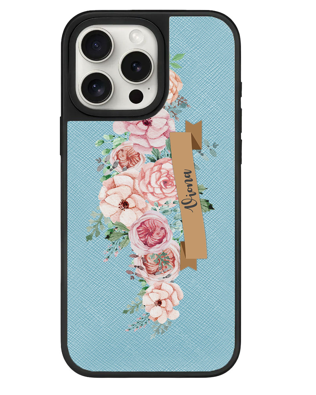 iPhone Leather Grip Case - Peony