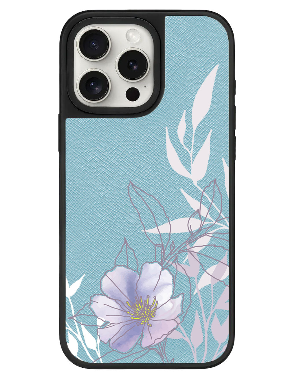 iPhone Leather Grip Case - Purple Lily