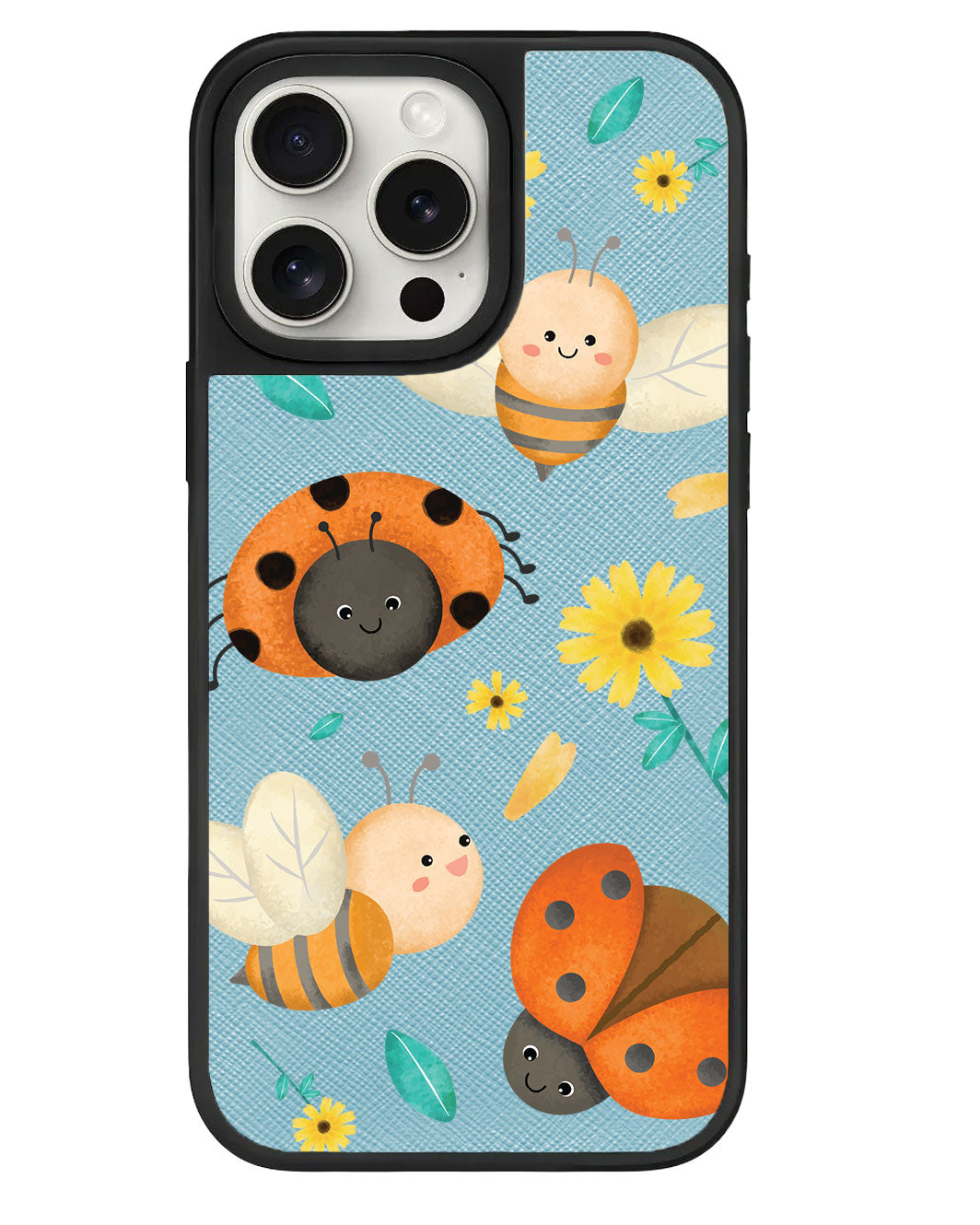 iPhone Leather Grip Case - Ladybug & Bee