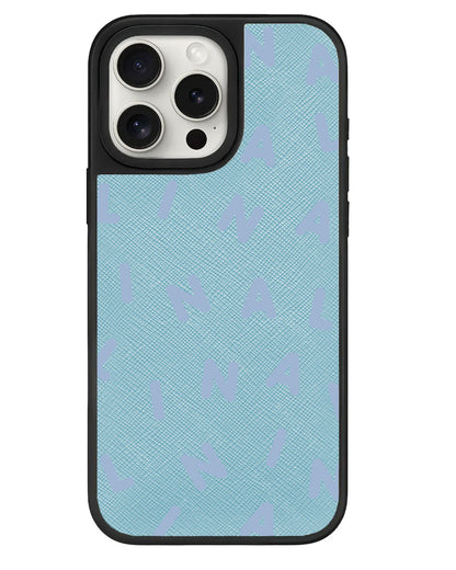 iPhone Leather Grip - CUSTOM MONOGRAM 2.0 Blue