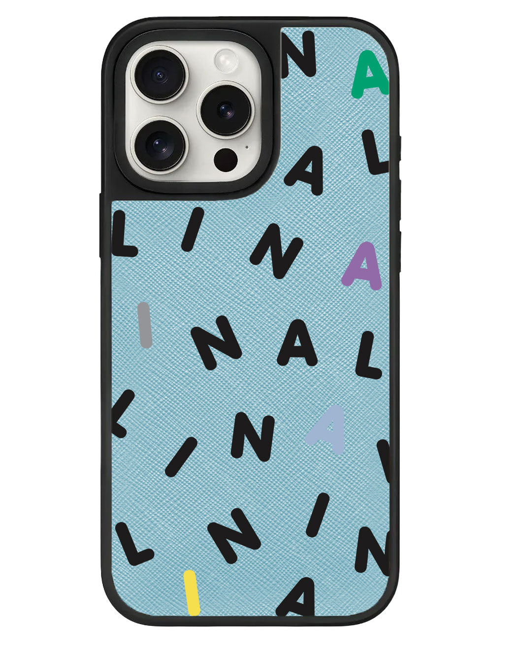 iPhone Leather Grip - CUSTOM MONOGRAM 2.0 Black