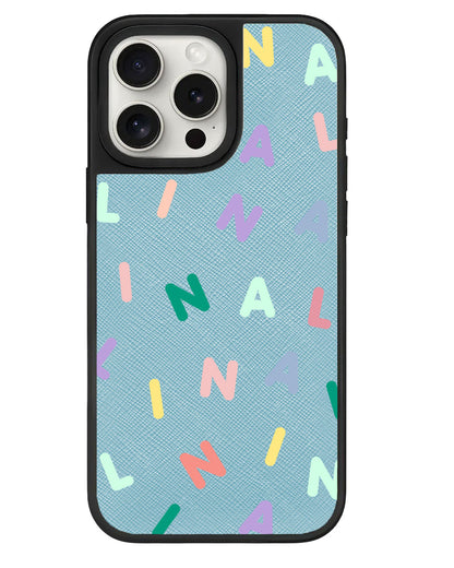iPhone Leather Grip - CUSTOM MONOGRAM 2.0 Rainbow