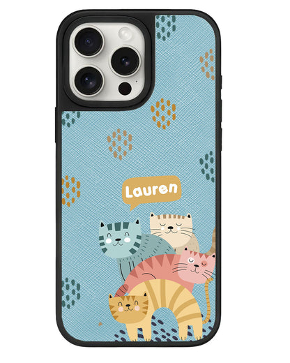 iPhone Leather Grip - Rainbow Meow 2.0