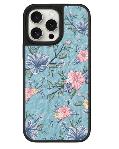iPhone Leather Grip - Pink & Blue Florals