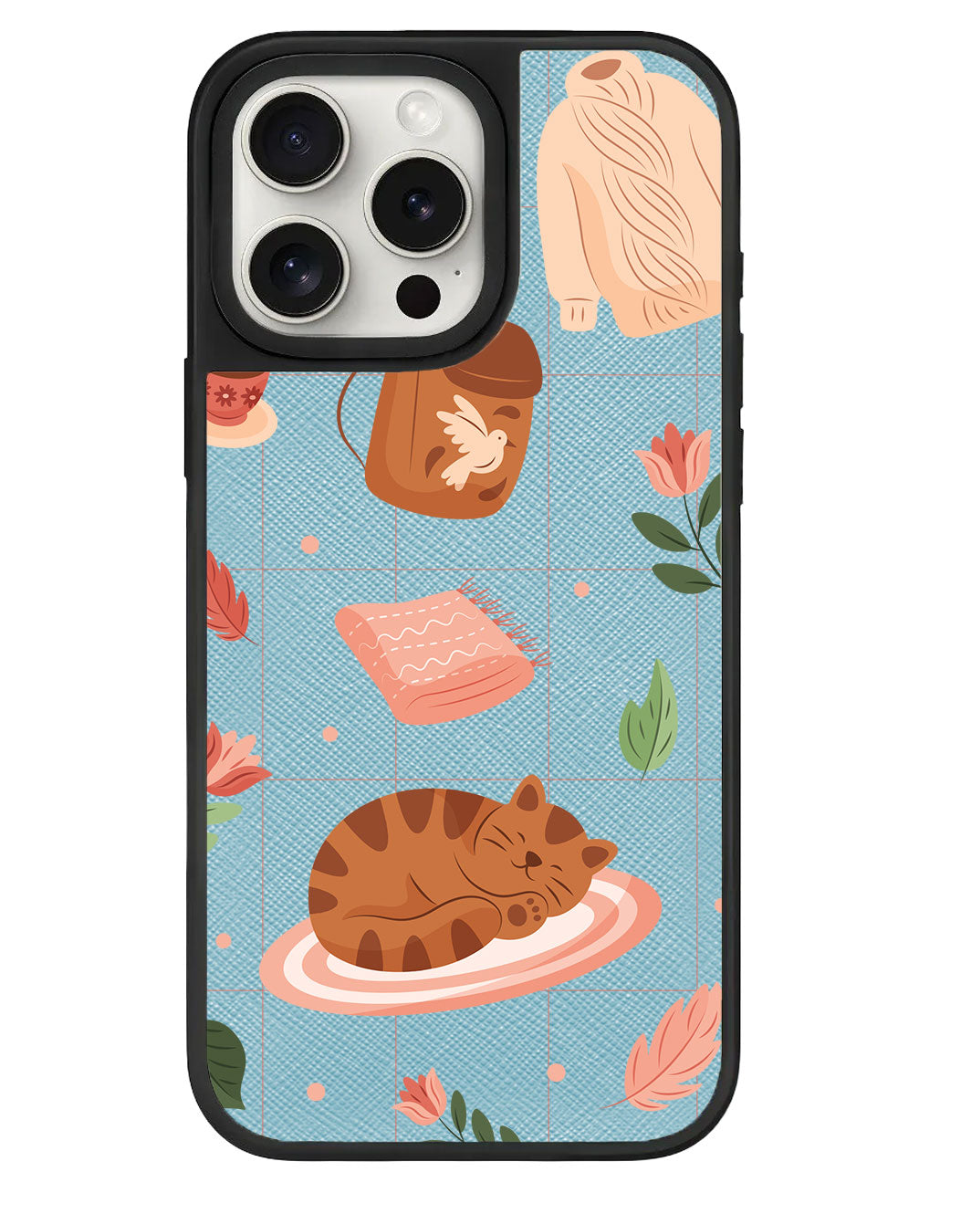 iPhone Leather Grip Case - Sleepy Autumn