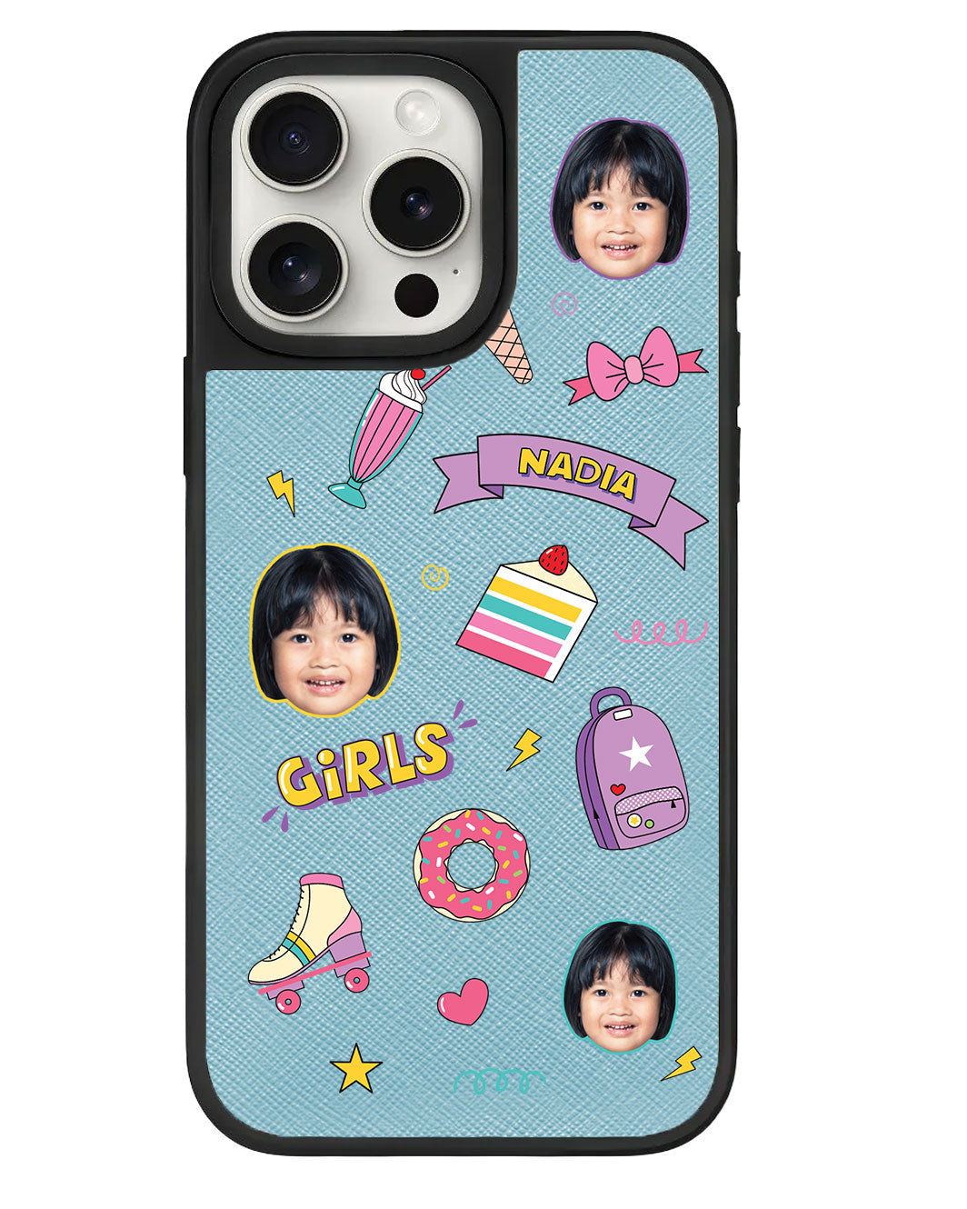 iPhone Leather Grip - Face Grid Comic