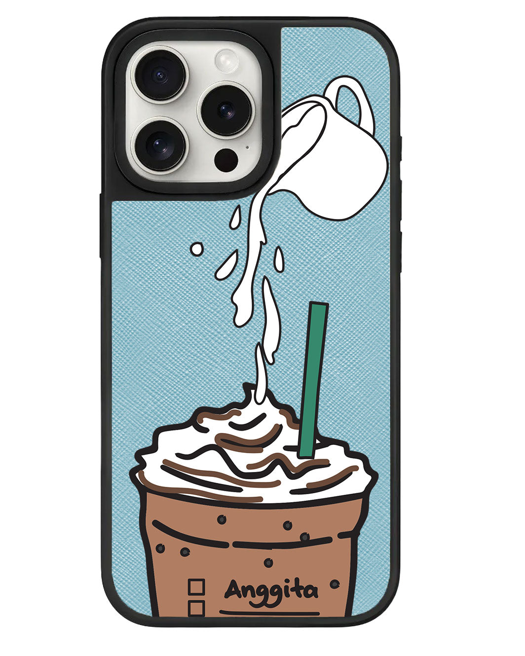 iPhone Leather Grip Case - Coffee Frappe