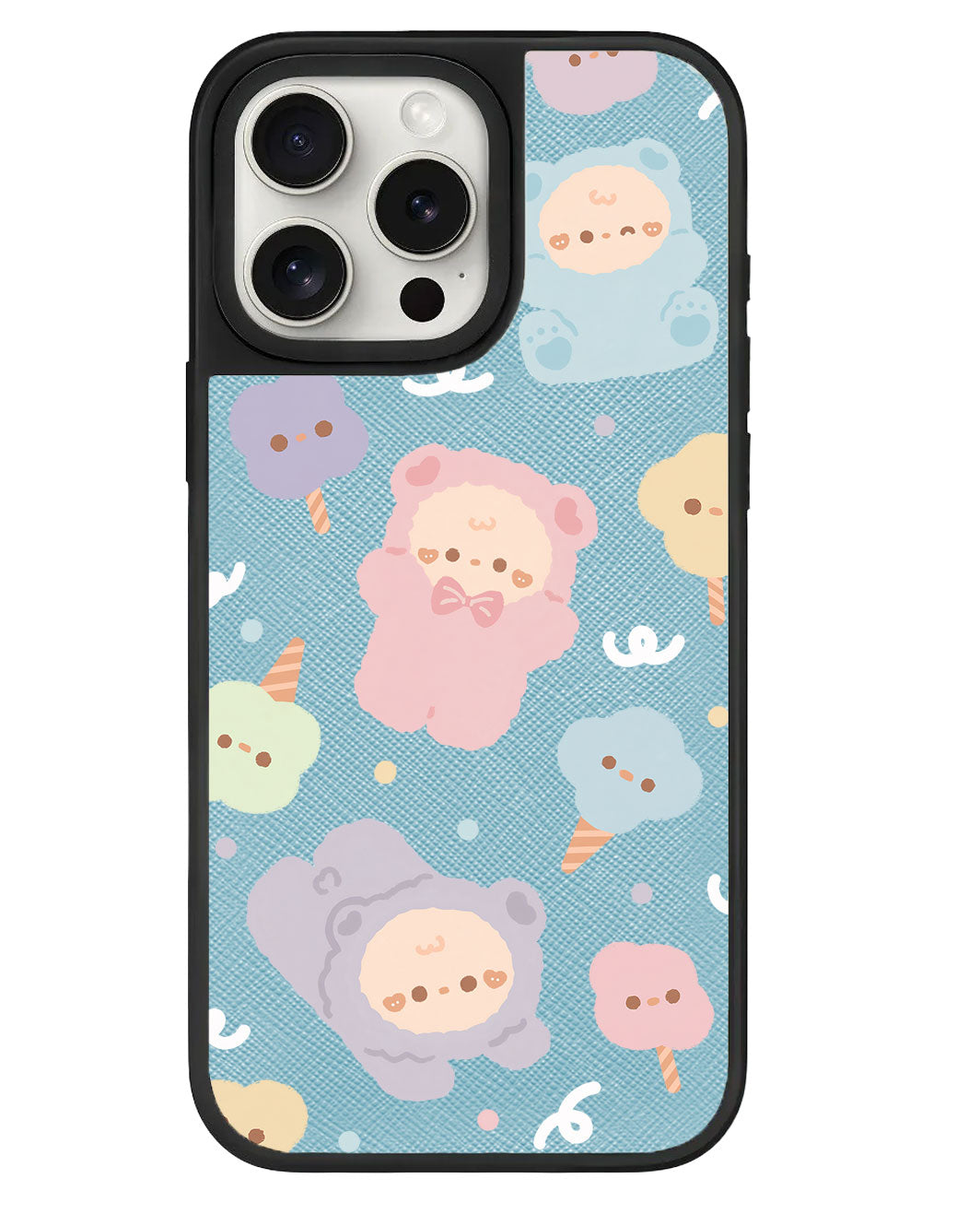 iPhone Leather Grip Case - Cotton Teddy