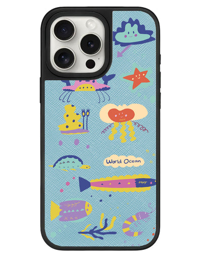 iPhone Leather Grip - Ocean World