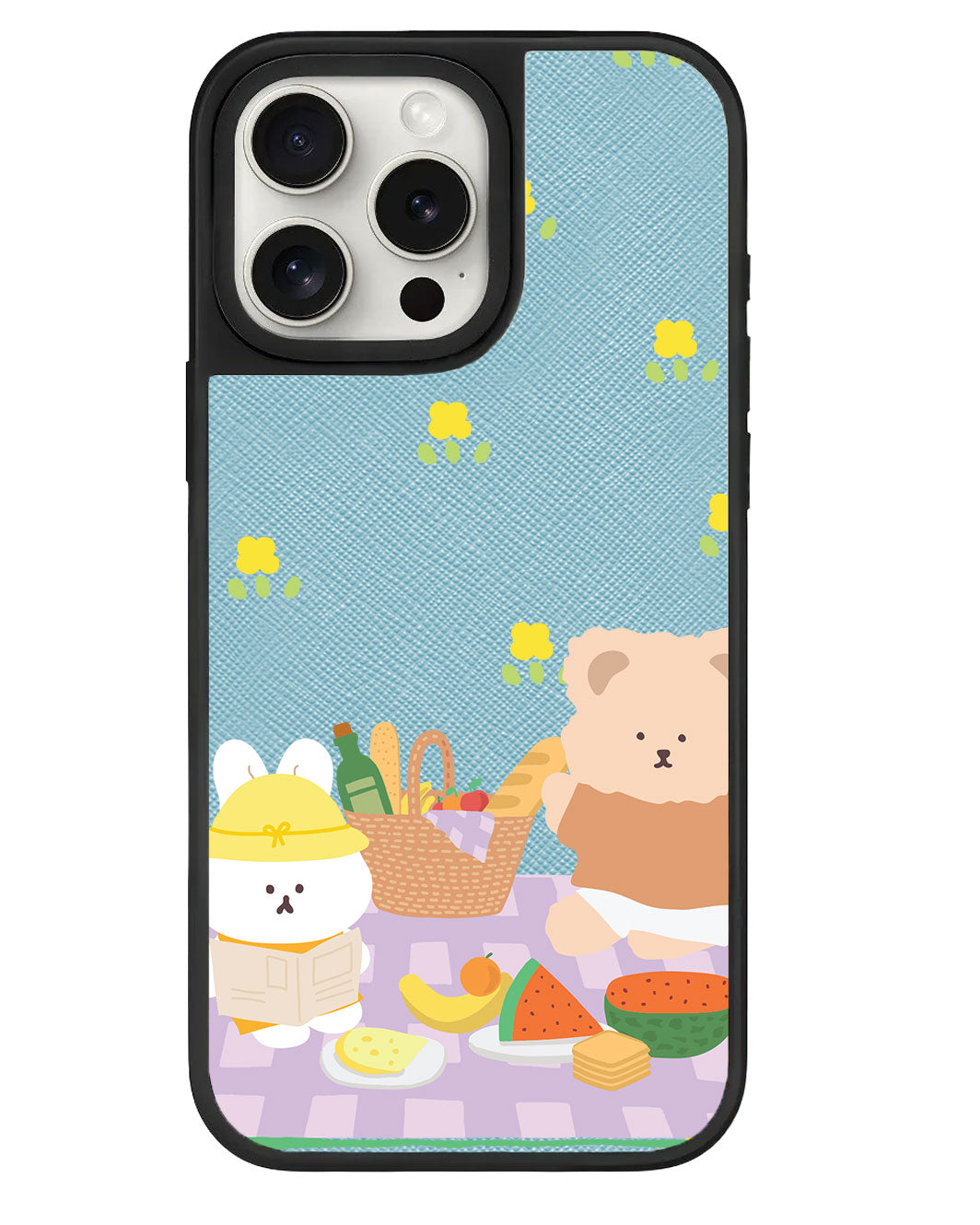 iPhone Leather Grip - Picnic Bear Lilac