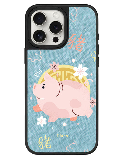 iPhone Leather Grip - Pig (Shio / Chinese Zodiac)