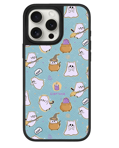 iPhone Leather Grip - Spooky Cat