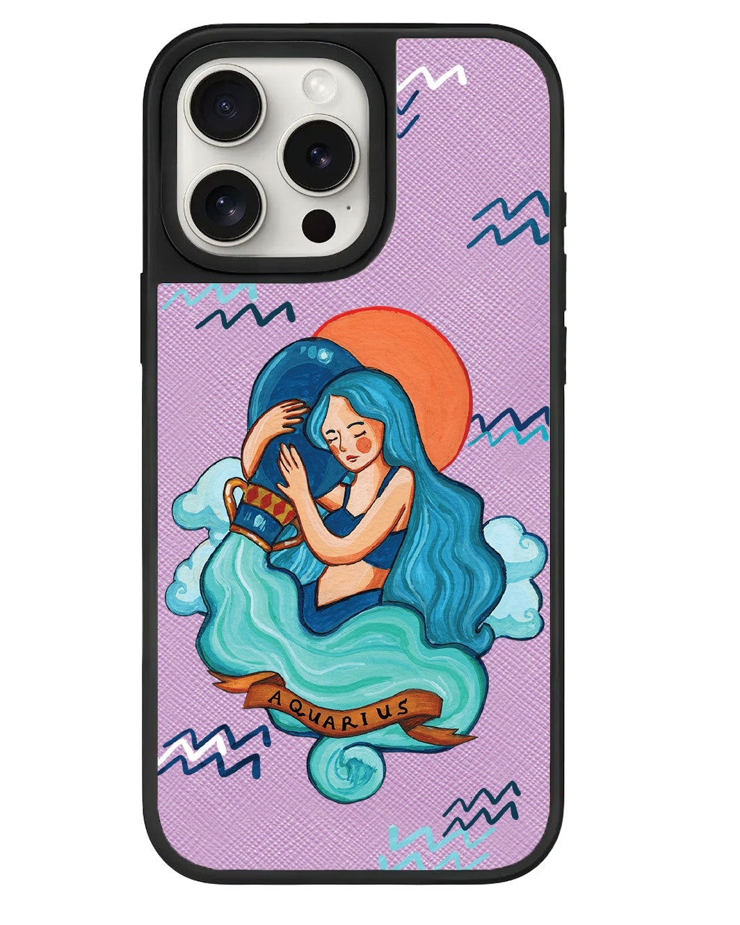 iPhone Leather Grip - Aquarius