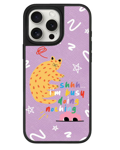 iPhone Leather Grip - Busy Doing Nothing