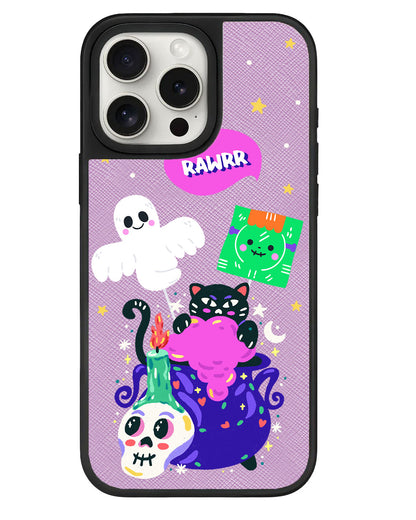 iPhone Leather Grip - Cat Monster
