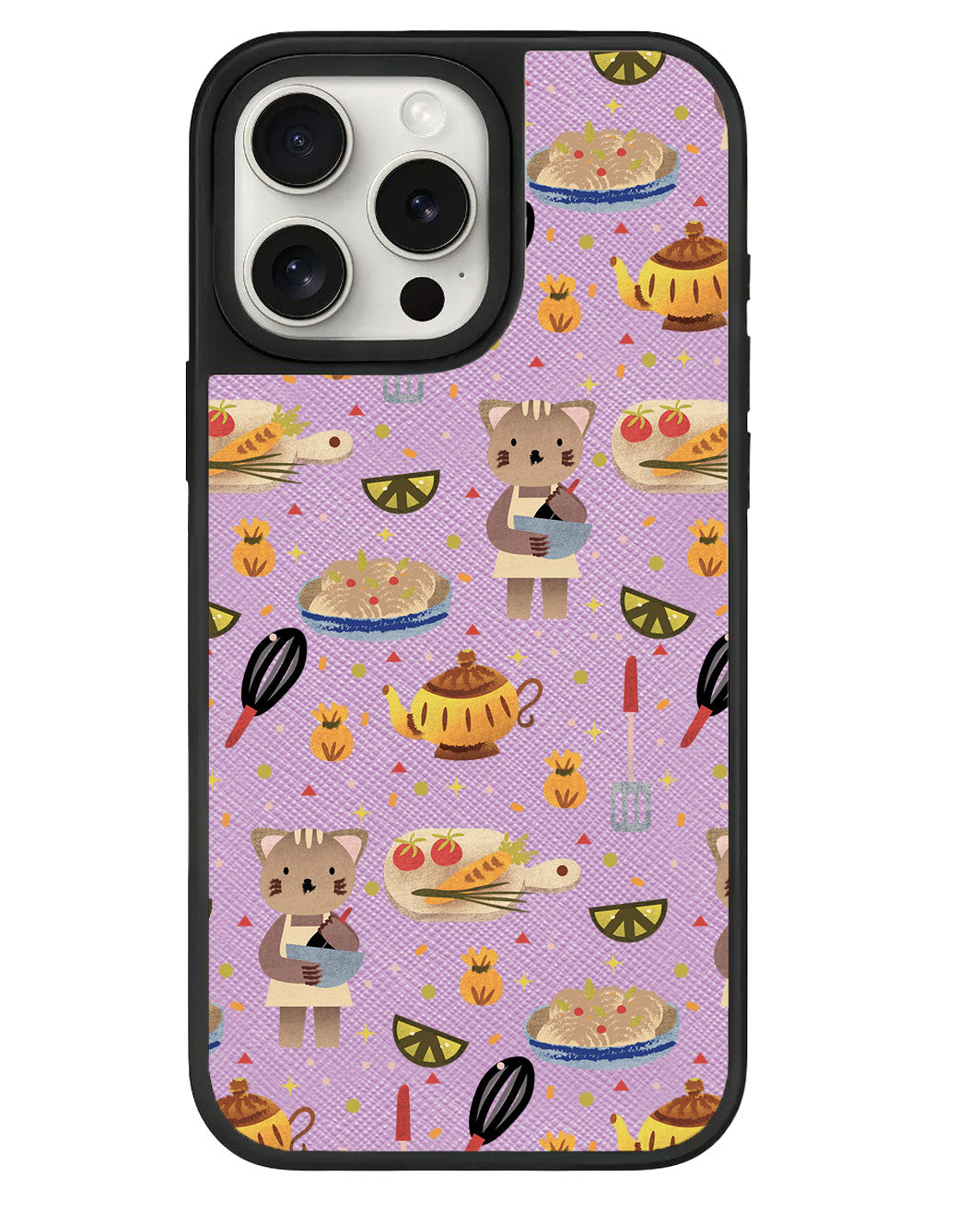 iPhone Leather Grip - Cooking Cat