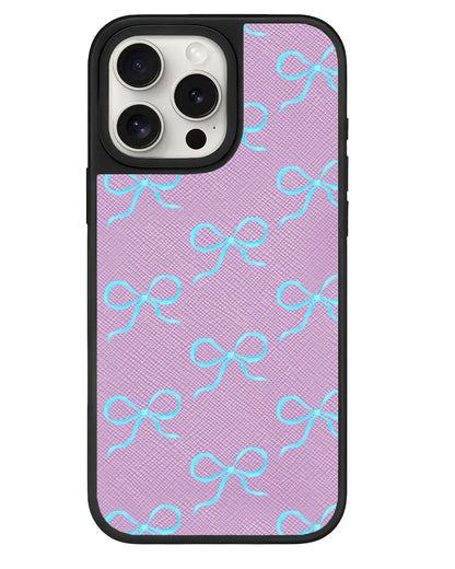iPhone Leather Grip - Coquette Blue Bow