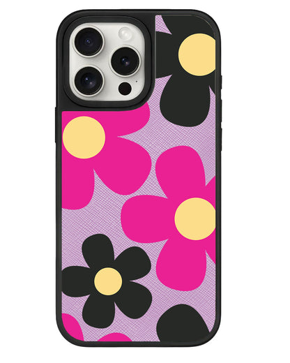 iPhone Leather Grip - Daisy Hot Pink