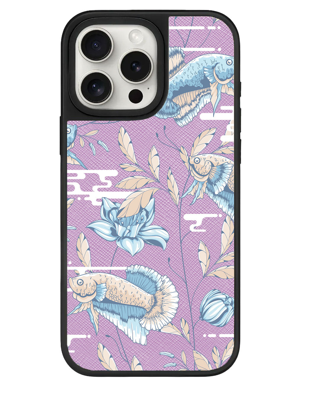 iPhone Leather Grip - Fish & Floral 4.0