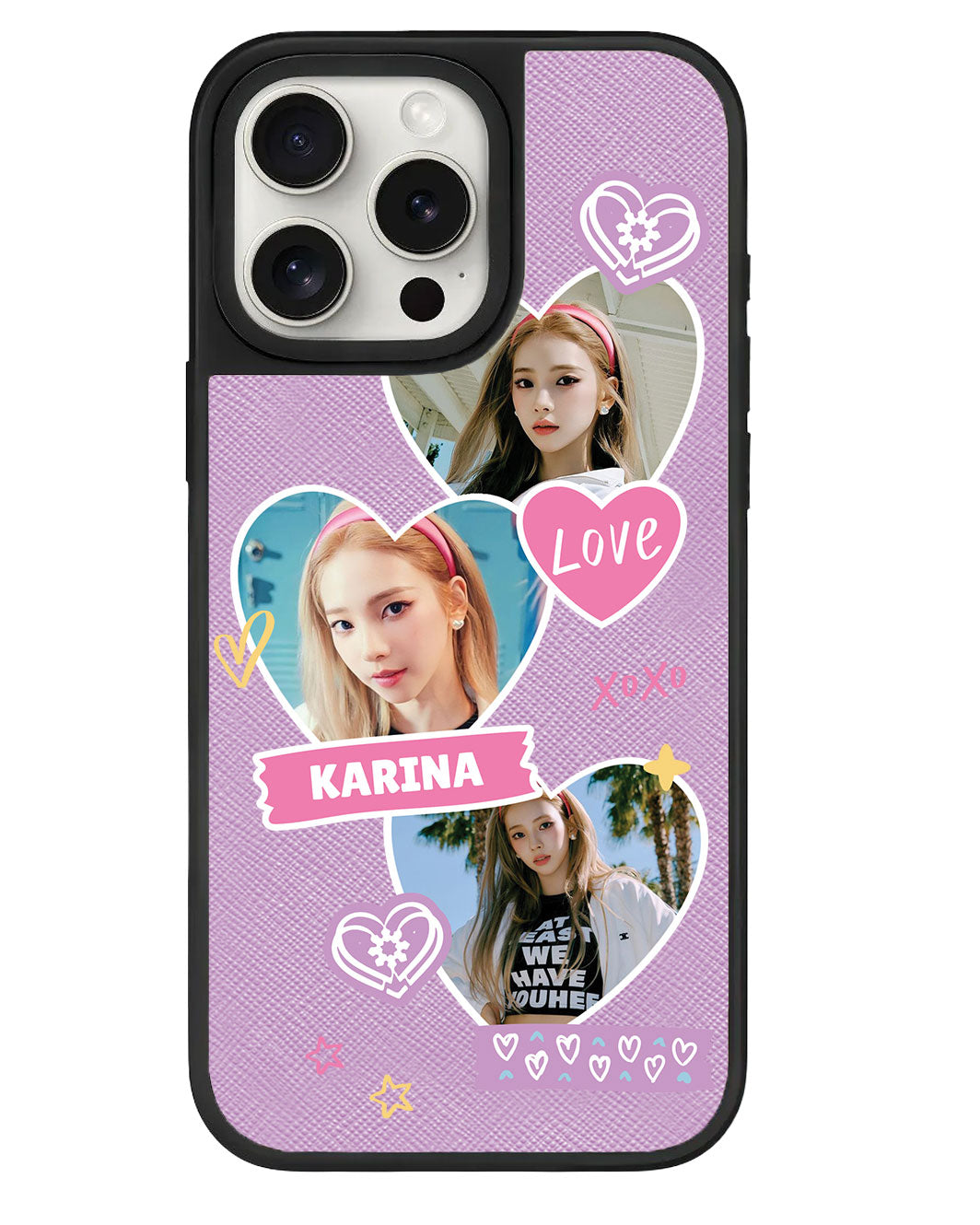 iPhone Leather Grip - Face Grid Love