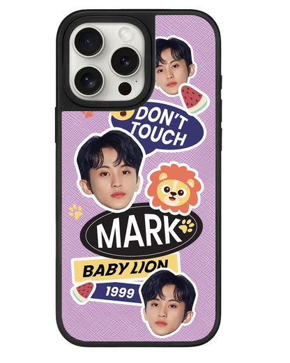 iPhone Leather Grip - Face Grid Baby Lion