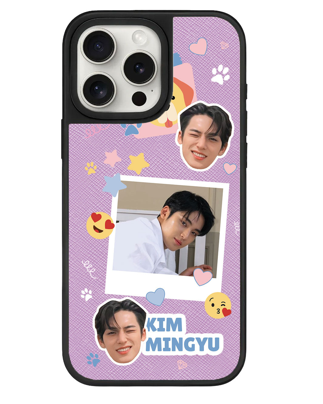 iPhone Leather Grip - Face Grid Polaroid