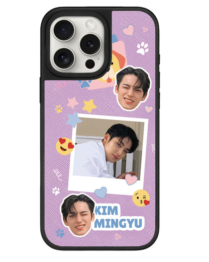 iPhone Leather Grip - Face Grid Polaroid