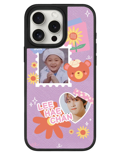 iPhone Leather Grip - Face Grid Sunflower